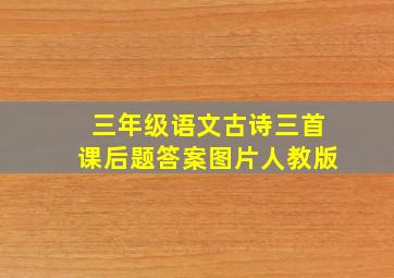 三年级语文古诗三首课后题答案图片人教版