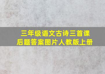 三年级语文古诗三首课后题答案图片人教版上册