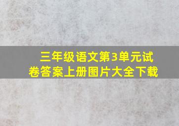 三年级语文第3单元试卷答案上册图片大全下载