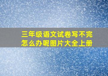 三年级语文试卷写不完怎么办呢图片大全上册