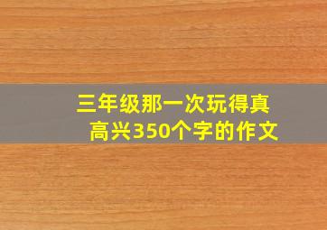 三年级那一次玩得真高兴350个字的作文