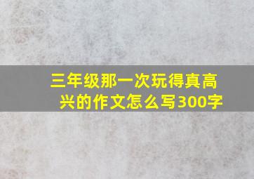 三年级那一次玩得真高兴的作文怎么写300字