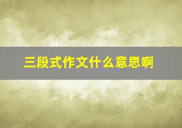 三段式作文什么意思啊