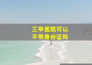 三甲医院可以不带身份证吗