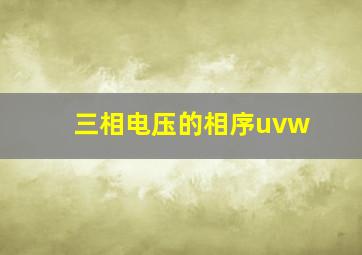 三相电压的相序uvw