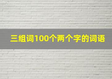 三组词100个两个字的词语