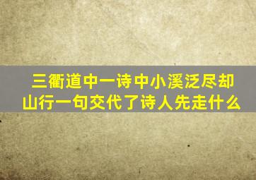 三衢道中一诗中小溪泛尽却山行一句交代了诗人先走什么