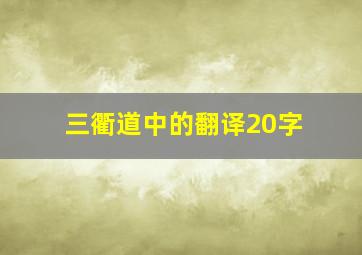 三衢道中的翻译20字