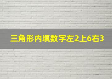 三角形内填数字左2上6右3