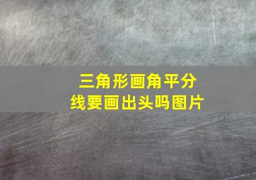 三角形画角平分线要画出头吗图片