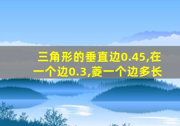 三角形的垂直边0.45,在一个边0.3,菱一个边多长