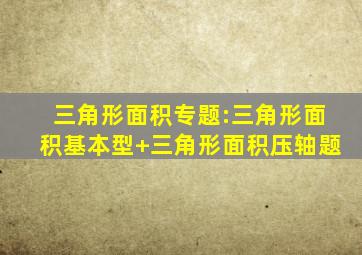 三角形面积专题:三角形面积基本型+三角形面积压轴题