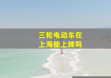 三轮电动车在上海能上牌吗