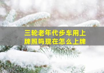 三轮老年代步车用上牌照吗现在怎么上牌