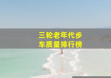 三轮老年代步车质量排行榜