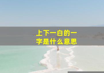 上下一白的一字是什么意思