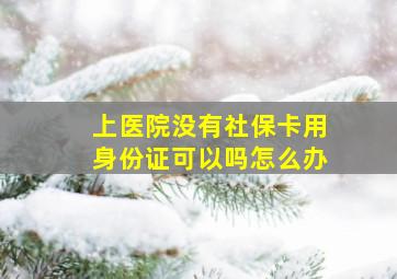 上医院没有社保卡用身份证可以吗怎么办