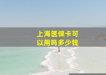 上海医保卡可以用吗多少钱