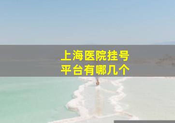 上海医院挂号平台有哪几个