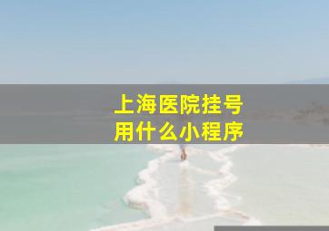 上海医院挂号用什么小程序