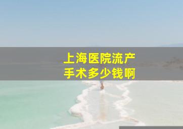 上海医院流产手术多少钱啊