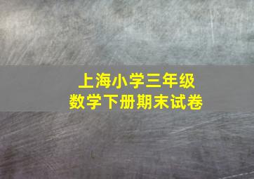 上海小学三年级数学下册期末试卷