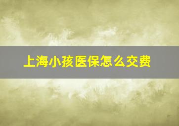 上海小孩医保怎么交费