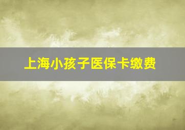 上海小孩子医保卡缴费