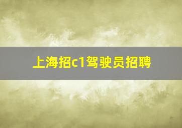 上海招c1驾驶员招聘