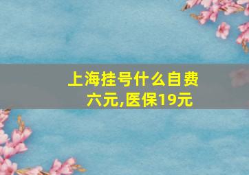 上海挂号什么自费六元,医保19元