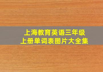 上海教育英语三年级上册单词表图片大全集