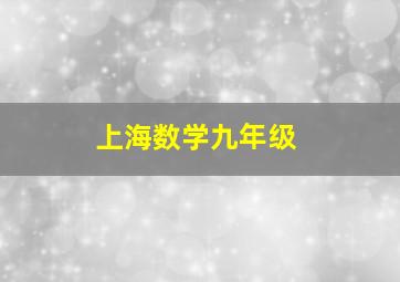 上海数学九年级