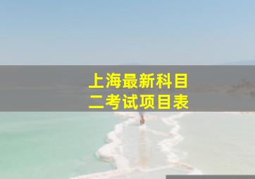 上海最新科目二考试项目表