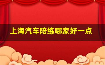 上海汽车陪练哪家好一点