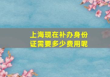 上海现在补办身份证需要多少费用呢