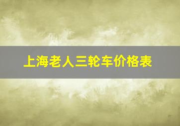 上海老人三轮车价格表