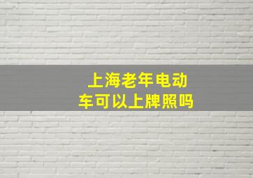 上海老年电动车可以上牌照吗