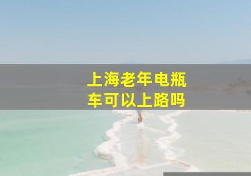 上海老年电瓶车可以上路吗