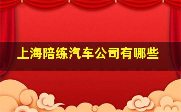 上海陪练汽车公司有哪些