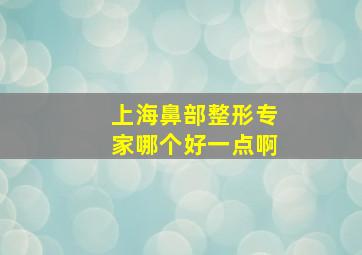 上海鼻部整形专家哪个好一点啊