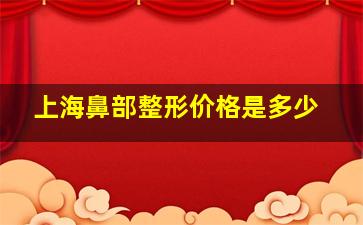 上海鼻部整形价格是多少