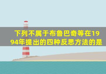 下列不属于布鲁巴奇等在1994年提出的四种反思方法的是