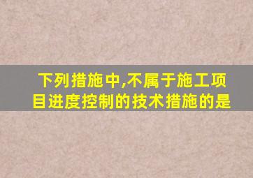 下列措施中,不属于施工项目进度控制的技术措施的是