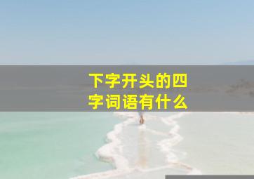 下字开头的四字词语有什么