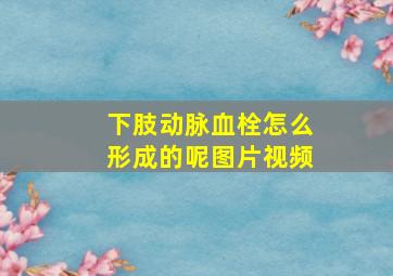 下肢动脉血栓怎么形成的呢图片视频