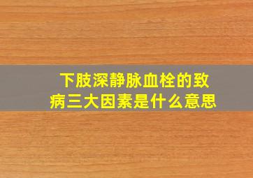 下肢深静脉血栓的致病三大因素是什么意思