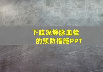 下肢深静脉血栓的预防措施PPT