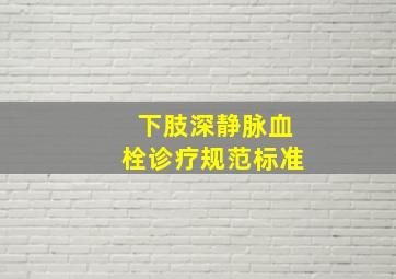 下肢深静脉血栓诊疗规范标准