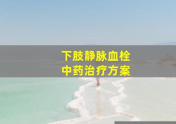 下肢静脉血栓中药治疗方案