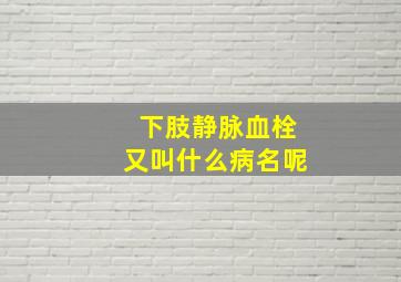 下肢静脉血栓又叫什么病名呢